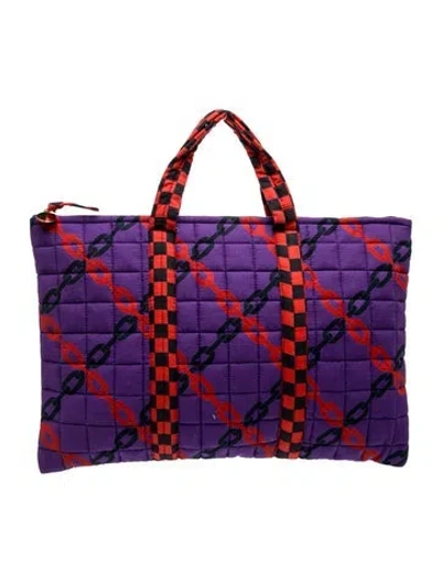 Pre-owned Clare V Canvas Tote In Purple