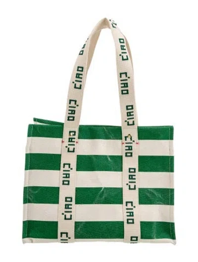 Pre-owned Clare V Canvas Tote W/ Tags In Green
