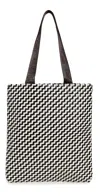 Clare V Carryall Bag Black & Cream Woven Zig Zag In Black & Cream Woven Zig Zag