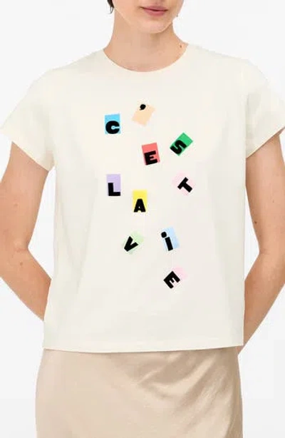 Clare V . C'est La Vie Cotton Graphic T-shirt In White