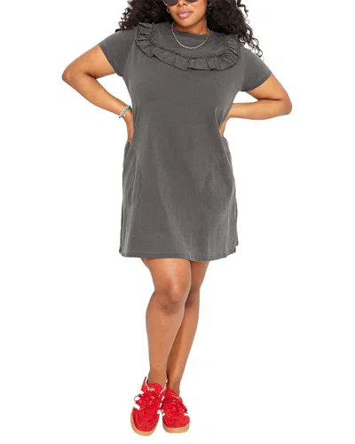 Clare V . Charlotte Ruffle T-shirt Dress In Gray