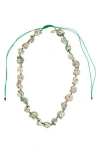 Clare V . Checker Shell Necklace In Multi