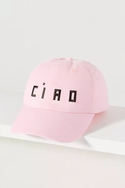 Clare V Ciao 100% Cotton Baseball Cap In Pink