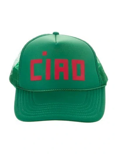 Pre-owned Clare V Ciao Baseball Cap In Green