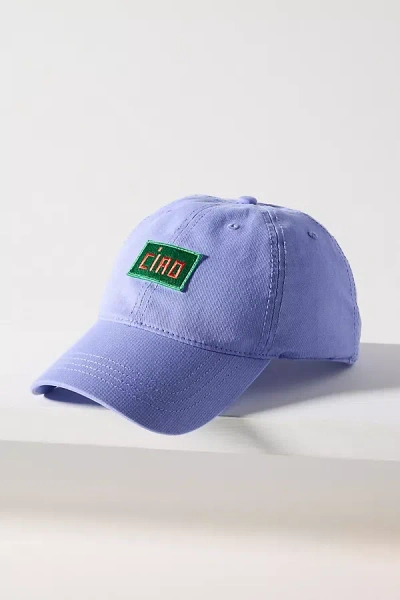 Clare V Ciao Baseball Cap In Purple