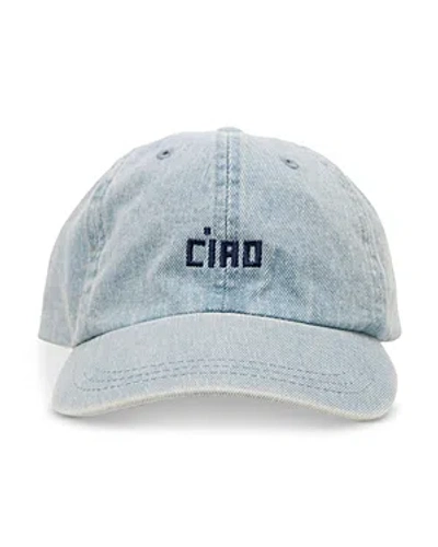 Clare V Ciao Baseball Hat In Denim