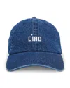 Clare V . Ciao Denim Baseball Cap In Navy