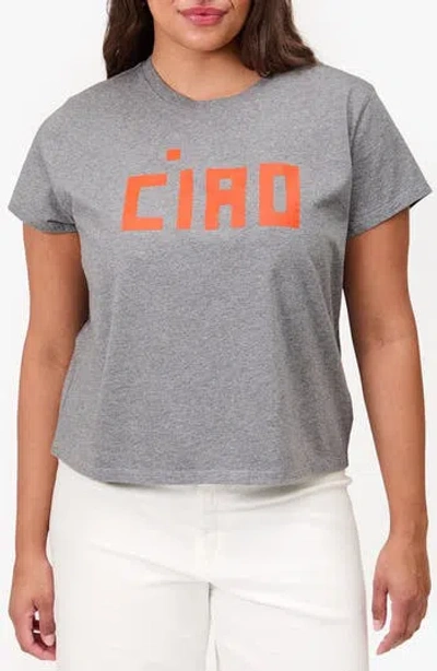 Clare V . Ciao Cotton Graphic T-shirt In Gray