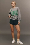 Clare V Oversized Sweatshirt Grey Melange Fern Grand Block