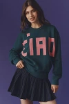 Clare V Oversized Sweatshirt In Deep Pine In Green