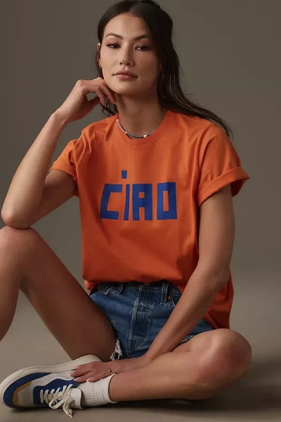 Clare V Ciao Tee In Orange