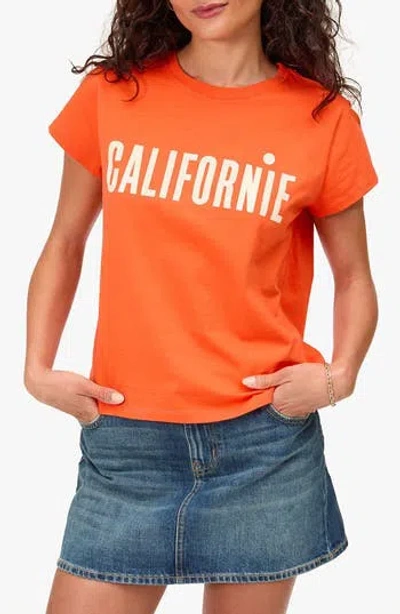 Clare V . Classic Californie Cotton Graphic T-shirt In Orange
