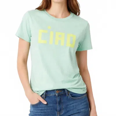 Clare V Classic Ciao Short Sleeve Tee In Menthe In Green