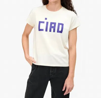 Clare V Classic Royal Ciao Tee In Cream