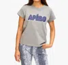 Clare V Classic Tee In Grey Melange/indigo Apéro In Multi