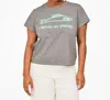 Clare V Classic Tee With Sardines In Grey Melange W/ Mist In Gray
