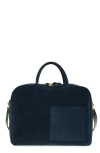 Clare V . Claude Suede Top Handle Bag In Bright Navy Suede
