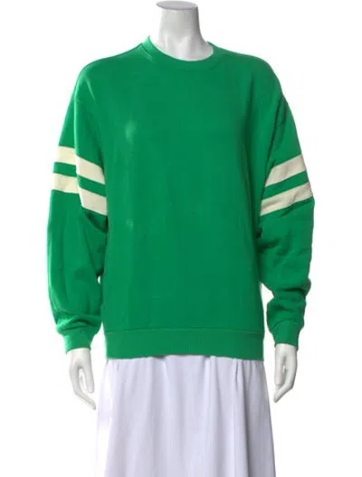 Pre-owned Clare V Colorblock Pattern Crew Neck Sweatshirt In Green