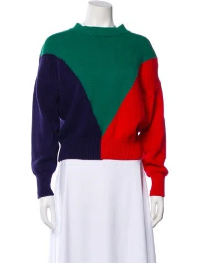Pre-owned Clare V Colorblock Pattern Mock Neck Sweater In Multi
