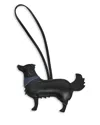 Clare V Coqui Leather Dog Fob In Black