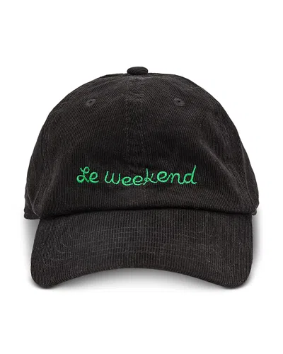 Clare V Corduroy Embroidered Baseball Hat In Black