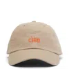 Clare V Ciao Petite Embroidered Baseball Cap In Khaki W/faded Tangerine