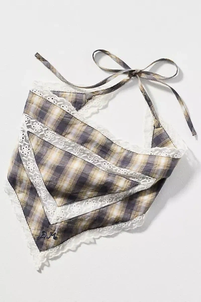 Clare V Cotton Hair Scarf In Blue