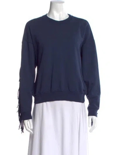 Pre-owned Clare V Crew Neck Long Sleeve Sweatshirt In Blue