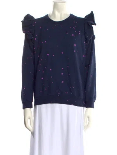 Pre-owned Clare V Crew Neck Long Sleeve Sweatshirt In Blue