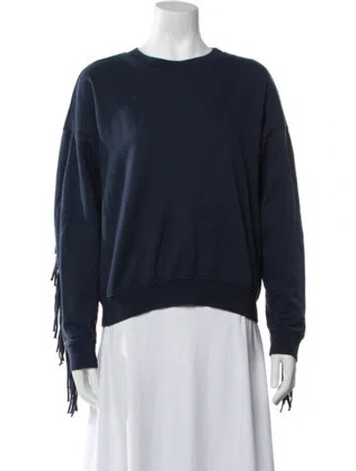 Pre-owned Clare V Crew Neck Long Sleeve Sweatshirt In Blue