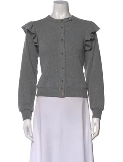 Pre-owned Clare V Crew Neck Long Sleeve Sweatshirt In Gray
