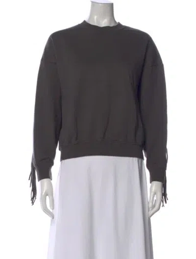 Pre-owned Clare V Crew Neck Long Sleeve Sweatshirt In Gray