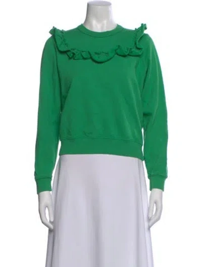 Pre-owned Clare V Crew Neck Long Sleeve Sweatshirt In Green
