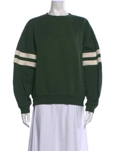 Pre-owned Clare V Crew Neck Long Sleeve Sweatshirt In Green