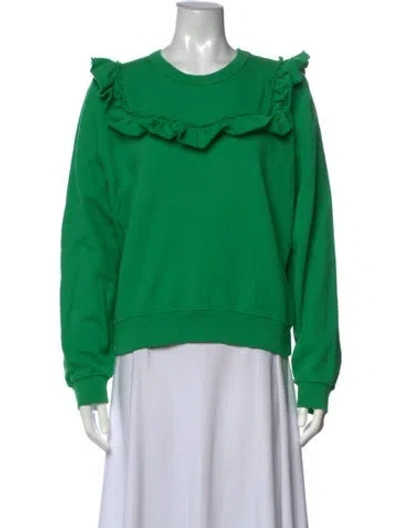 Pre-owned Clare V Crew Neck Long Sleeve Sweatshirt In Green