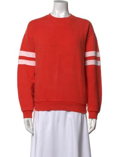 Pre-owned Clare V Crew Neck Long Sleeve Sweatshirt In Red