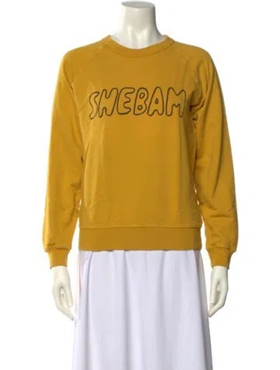 Pre-owned Clare V Crew Neck Long Sleeve Sweatshirt In Yellow