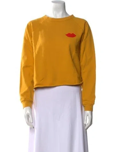 Pre-owned Clare V Crew Neck Long Sleeve Sweatshirt In Yellow