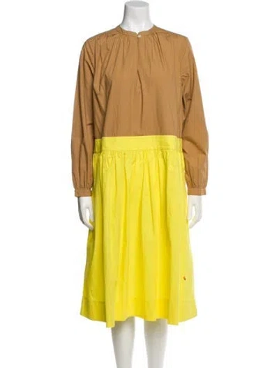 Pre-owned Clare V Crew Neck Midi Length Dress W/ Tags In Neutral