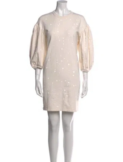 Pre-owned Clare V Crew Neck Mini Dress In Neutral