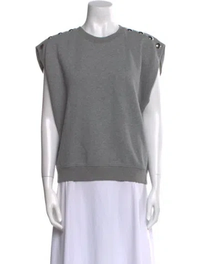 Pre-owned Clare V Crew Neck Short Sleeve Sweatshirt In Gray