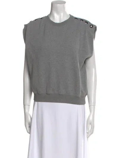 Pre-owned Clare V Crew Neck Short Sleeve Sweatshirt In Gray