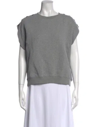 Pre-owned Clare V Crew Neck Short Sleeve Sweatshirt In Gray