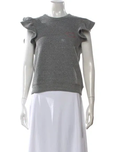 Pre-owned Clare V Crew Neck Short Sleeve Sweatshirt In Gray