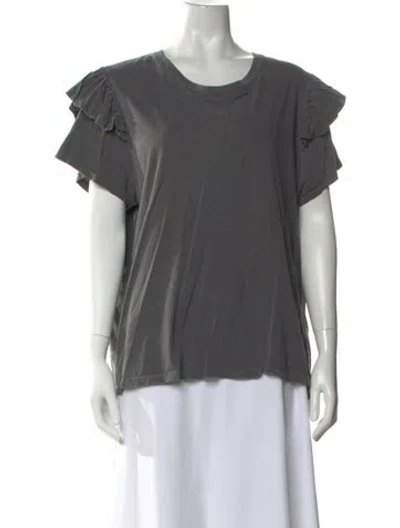 Pre-owned Clare V Crew Neck Short Sleeve T-shirt In Gray
