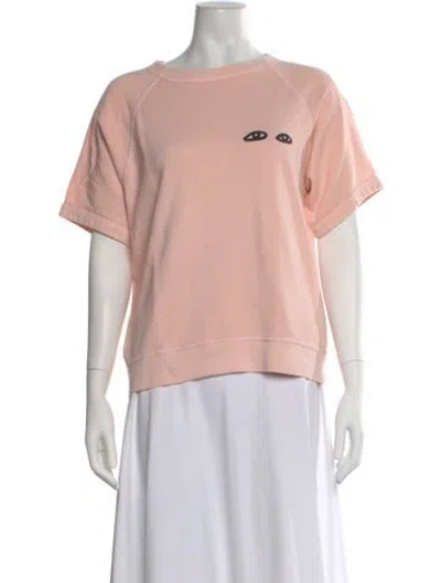 Pre-owned Clare V Crew Neck Short Sleeve T-shirt In Pink
