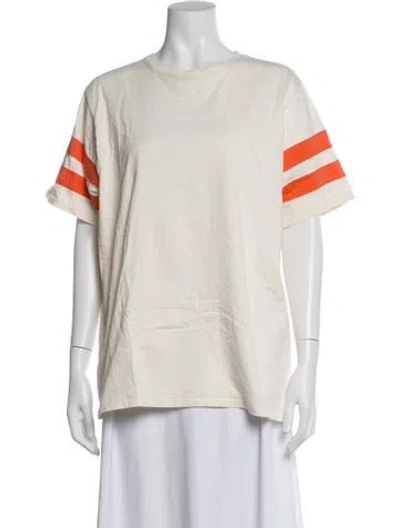 Pre-owned Clare V Crew Neck Short Sleeve T-shirt In White