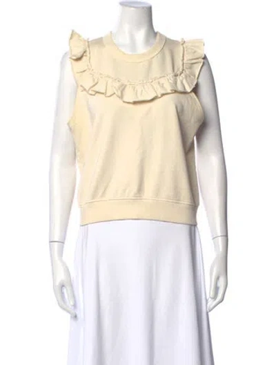 Pre-owned Clare V Crew Neck Sleeveless Sweatshirt In Neutrals