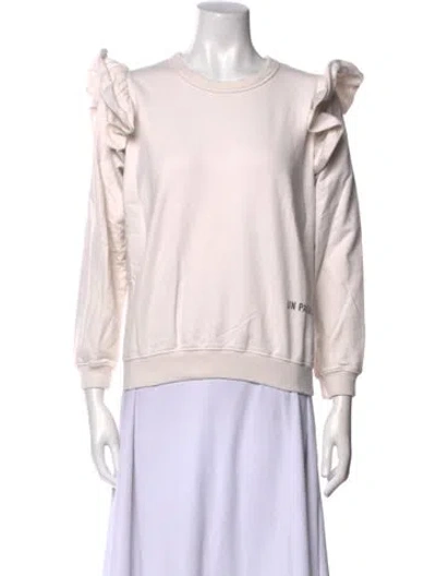 Pre-owned Clare V Crew Neck Three-quarter Sleeve Sweatshirt In Pink