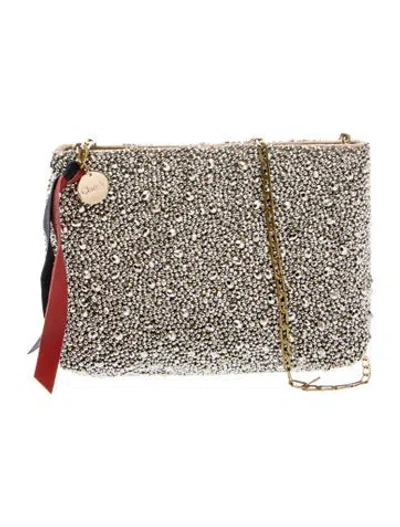 Pre-owned Clare V Crystal Evening Bag In Silver